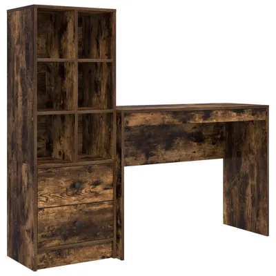 Produktbild von vidaXL Schreibtisch Geräucherte Eiche 145,5 x 40 x 127 cm 2 stk.