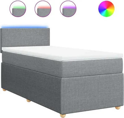 Produktbild von vidaXL Boxspringbett mit Matratze Hellgrau 90x200 cm Stoff