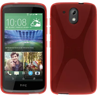 Produktbild von PhoneNatic Case kompatibel mit HTC Desire 526G+ - rot Silikon Hülle X-Style + 2 Schutzfolien