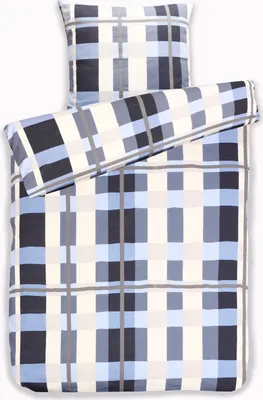 Produktbild von Bettwäsche Winter Biber Mischgewebe Baumwolle Polyester Feinbiber 135x200 + 80x80 cm mit Reißverschluss Größe: 2 teilig Design: DUST Blue