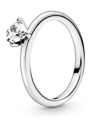 Produktbild von Pandora Silberring für Damen Clear Herz Solitär 198691C01, Silber