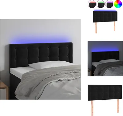Produktbild von vidaXL LED Kopfteil Schwarz 80x5x78/88 cm Samt - Kopf- & Fußenden