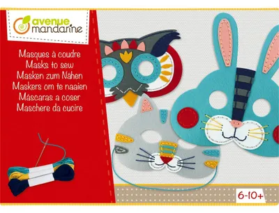 Image de Kit de bricolage masques en feutre, DIY masques de carnaval kit de couture pour enfants