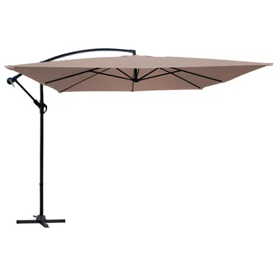 Image de Parasol déporté 3x3m acier taupe - Oviala Genova