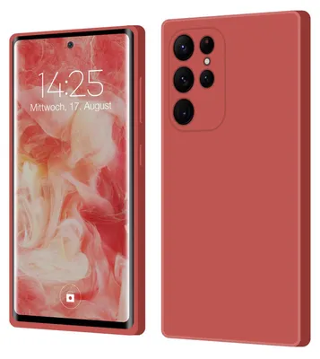 Produktbild von Hülle für Samsung Galaxy S22 Ultra Case Cover Bumper Smartphone Softgrip Schutzhülle Farbe: Rot