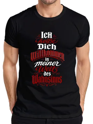 Immagine prodotto di Benvenuto nel mio mondo di magliette da uomo con scritte sarcastiche, modello "Statement", colore nero, taglia S