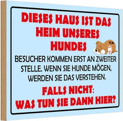 Produktbild von vianmo Holzschild 20x30 cm Dieses Haus ist Heim unseres Hundes Tier Haustier