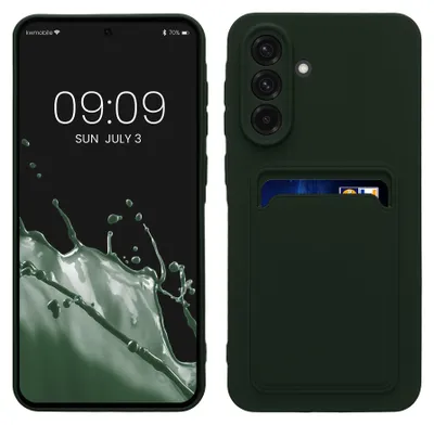 Produktbild von kwmobile Handyhülle für Samsung Galaxy A56 5G Hülle mit Kartenfach - TPU Case - Kabelloses Laden - Schutzhülle Cover in Dunkelgrün