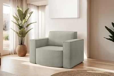 Produktbild von Sessel Designersessel PALMA in Stoff Noel Hellgrau