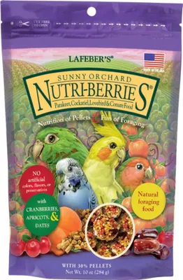 Immagine prodotto di Lafeber NutriBerries Sunny Orchard Cockatiel - Alimento: cereali con frutta di bosco a forma di palline per pappagalli di piccola e media taglia 284g