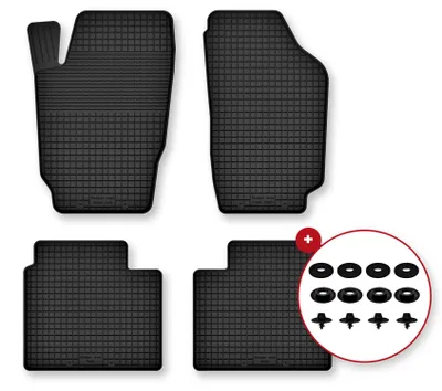 Produktbild von Gummi-Fußmatten für Kia Sorento I 2003-2009 (SUV) – 4-tlg, Schwarz, Semi-Universal, angepasst – Wielganizator Semi-Universal