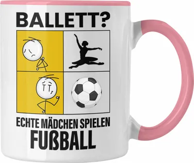 Produktbild von Trendation - Fußball Mädchen Tasse Sport Geschenk Frauen Echte Mädchen Spielen Fussball (Rosa)