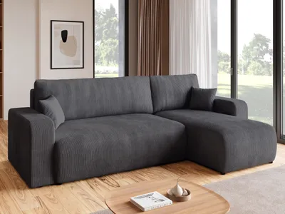 Produktbild von BroMARKT Ecksofa PUMI Schlaffunktion Bettkasten L-Form 125x200 cm Grau