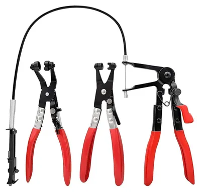 Image de Pince à colliers de serrage, ensemble de 3 pièces avec câble de 700 mm en acier au carbone