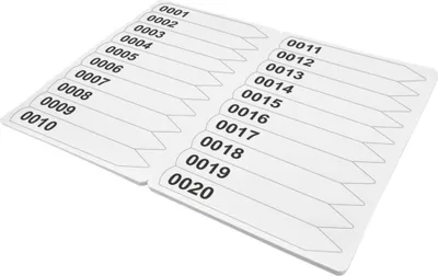 Produktbild von CombiCraft Stecketiketten mit Nummerierung 0001-0100, 20x120mm, 200µ - 100 Stück