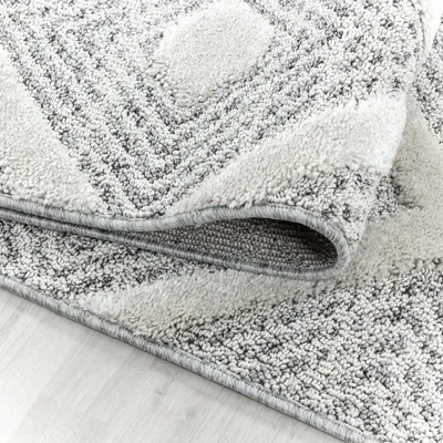 Produktbild von Carpetsale24 Teppich Wohnzimmer Hoch-Tief Effekt 3D Optik Skandinavische Boho Design Elegante Hochflor Teppich Flauschig, Grösse: 200x290 cm