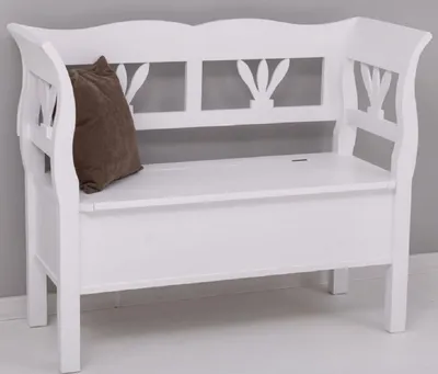 Image de Casa Padrino Banc de style rustique Blanc 117 x 48 x H. 92 cm - Banc en bois massif avec espace de rangement - Meubles en bois massif - Meubles de style rustique - Ameublement de style rustique