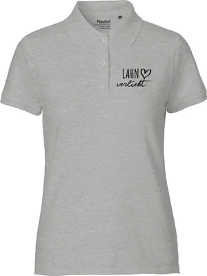 Produktbild von Huuraa Damen Polo Shirt Lahn verliebt L Sport Grey Bio Baumwolle Fairtrade Poloshirt Geschenkidee