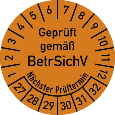 Produktbild von Dreifke® Prüfplakette gemäß BetrSichV...2027 - 2032, Folie, Ø 30 mm, ...