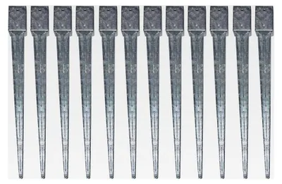 Produktbild von 12 Einschlaghülsen Vierkant 91 x 91 x 900 mm für Zaunpfosten im Garten