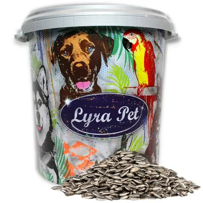 Produktbild von 10 kg Lyra Pet® Sonnenblumenkerne gestreift in 30 L Tonne