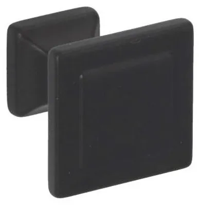 Produktbild von Knopf für Möbel, aus Zamak, matt schwarz lackiert, Durchmesser 24 mm x 24 mm