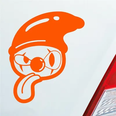 Produktbild von Auto Aufkleber Comic Clown Tuning Crazy 12x10 cm Orange Sticker Heckscheibenaufkleber