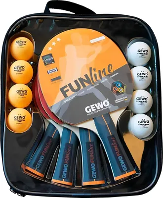 Produktbild von GEWO Tischtennis Set Family & Friends– 4 Schläger, 8 Bälle, Tasche – Allround-Set