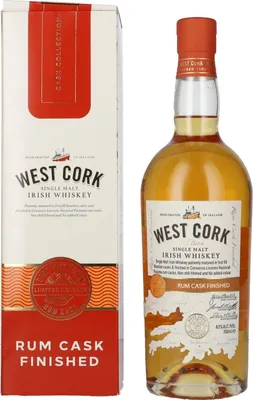 Image de West Cork Irish Whiskey Rum Cask Finished 43% Vol. 0,7l en boîte cadeau