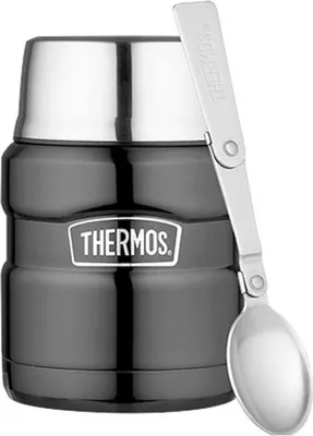 Produktbild von Lebensmittelthermoskanne mit Löffel und Becher - Metall