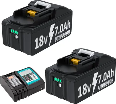 Obrázek produktu pro Náhradní baterie pro BL1830, 18V, kapacita 7000mAh, 2 kusy 1 nabíječka