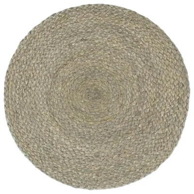Image de vidaXL Sets de table 6 pcs. Gris 38 cm Rond Jute