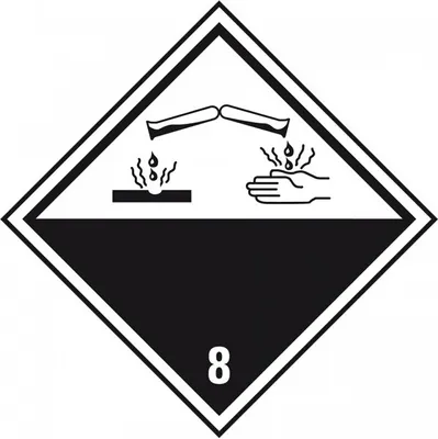 Produktbild von Dreifke® Gefahrgutzettel (Placards) Klasse 8 Ätzende Stoffe, Kunststoff, 250x...