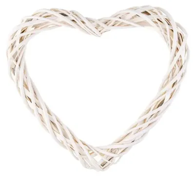 Image de Cœur en osier blanc, 30 cm - Aliga