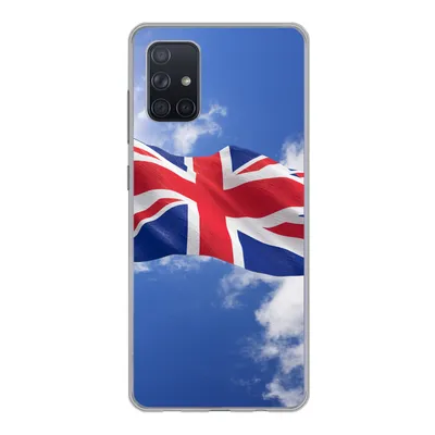 Produktbild von MuchoWow® Handyhülle Schutzhülle Hülle für Samsung Galaxy A51 5G Die Flagge des Vereinigten Königreichs weht am Himmel Silikon Softcase Handy Hülle - Abbildung