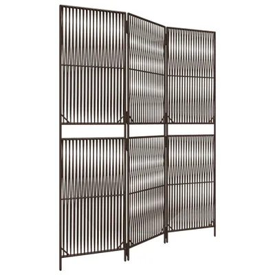 Produktbild von vidaXL Paravent 3-tlg. Braun Poly Rattan