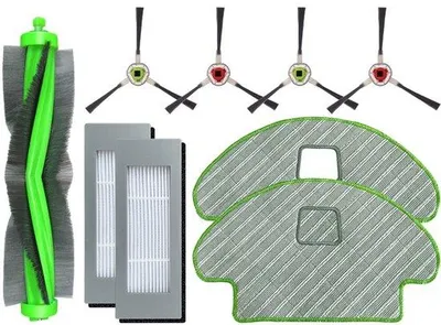 Productafbeelding van Reinigingsset voor robotstofzuigers - 9 onderdelen - Vervangingsonderdelen voor iRobot - Inclusief HEPA-filter, zijborstels, schoonmaakschijfjes en hoofdborstel