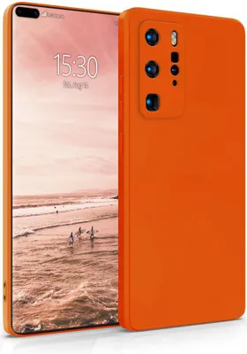 Produktbild von Hülle für Huawei P40 Pro - Handyhülle mit Kameraschutz Cover aus Silikon in Orange