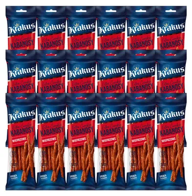 Produktbild von Krakus Kabanossi 18x 95g - Cabanossi Schweinefleisch - Kabanos Wurst Snack