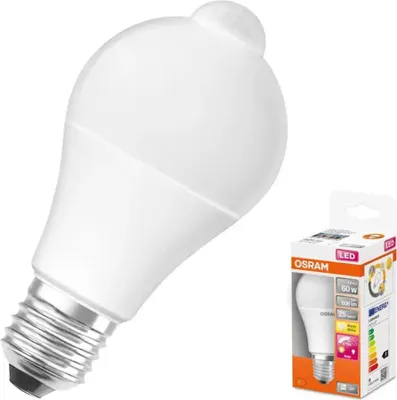 Produktbild von OSRAM LED CLASSIC A Bewegungs- & Tageslichtsensor 8.8W 827 gefrostet E27 Lampe 806lm 2700K warmweiss wie 60W 4099854040092