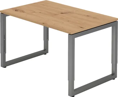 Produktbild von bümö Schreibtisch Serie-R - Nachbildung: Asteiche, Größe:  120 x 80 cm, Gestell: Graphit