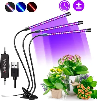 Produktbild von Rastlinná lampa, 60 LED plné spektrum pestovateľskej lampy rastlinné svetlo rastlinné svetlo s 3 časovačmi a funkciou automatického zapnutia