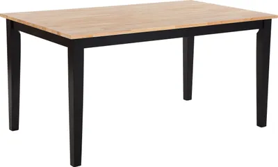 Obrázek produktu pro BELIANI Jídelní stůl světlé dřevo a černé kaučukové dřevo 75 x 150 x 90 cm 6místný dřevěné nohy lakovaný povrch skandinávský