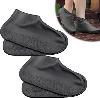 Immagine prodotto di Copriscarpe in silicone, riutilizzabili e antiscivolo per pioggia, neve e fango.