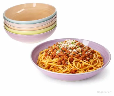 Produktbild von Pastello 6er Set bunte Spaghettiteller 800 ml Steingut