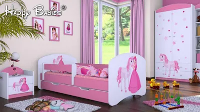Produktbild von 3-teiliges Set Jugendzimmer "Prinzessin mit Pferd'' rosa