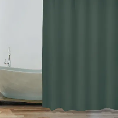 Produktbild von Duschvorhang MSV Textil 180 x 200 cm dunkelgrün 149290