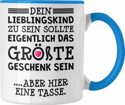 Produktbild von Trendation - Mama Geschenk Muttertagsgeschenk Tasse von Sohn Tochter Lieblingskind Tasse mit Spruch (Blau)