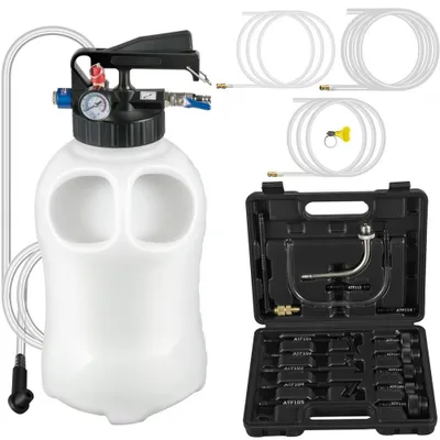 Obrázok produktu pre Ručné odsávacie čerpadlo na olej - Odsávačka olejovej kvapaliny - Odsávacie čerpadlo 10 l - 9,91 x 5,59 x 14,99 cm - Odsávacie čerpadlo - Odsávačka kvapalín so 14 najbežnejšími adaptérmi - Súprava olejového čerpadla