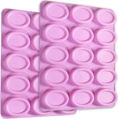 Produktbild von Silikon-Tartformen 2-teilig, antiaanbak, 15 Löcher, ideal für Torte, Seifen, Schokolade, Kekse, Badbälle und Käsekuchen.
